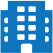 Blue icon of a multi-story building with several windows and a central entrance, depicted in a simple, geometric style—ideal for representing markets or commercial hubs.