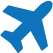 Blue icon of an airplane tilted upward, symbolizing air travel, aviation, and the dynamic connectivity between global markets.