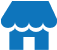 A blue icon of a small storefront with a striped awning and an open door, representing local markets.